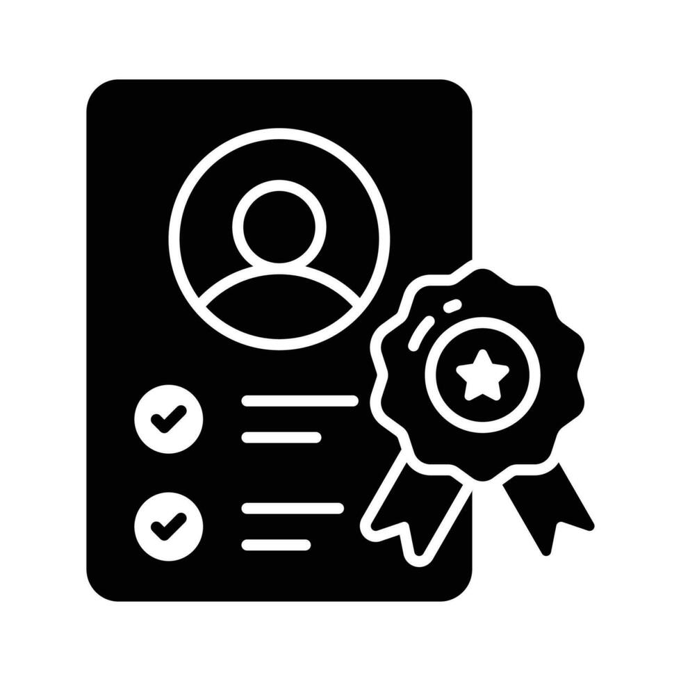 stella distintivo con pagina mostrando concetto icona di dipendente certificato nel di moda stile, dipendente di il mese vettore