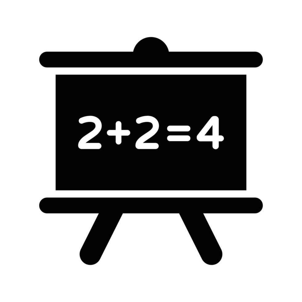 un sorprendente icona di scuola tavola nel moderno stile, matematica, calcoli vettore