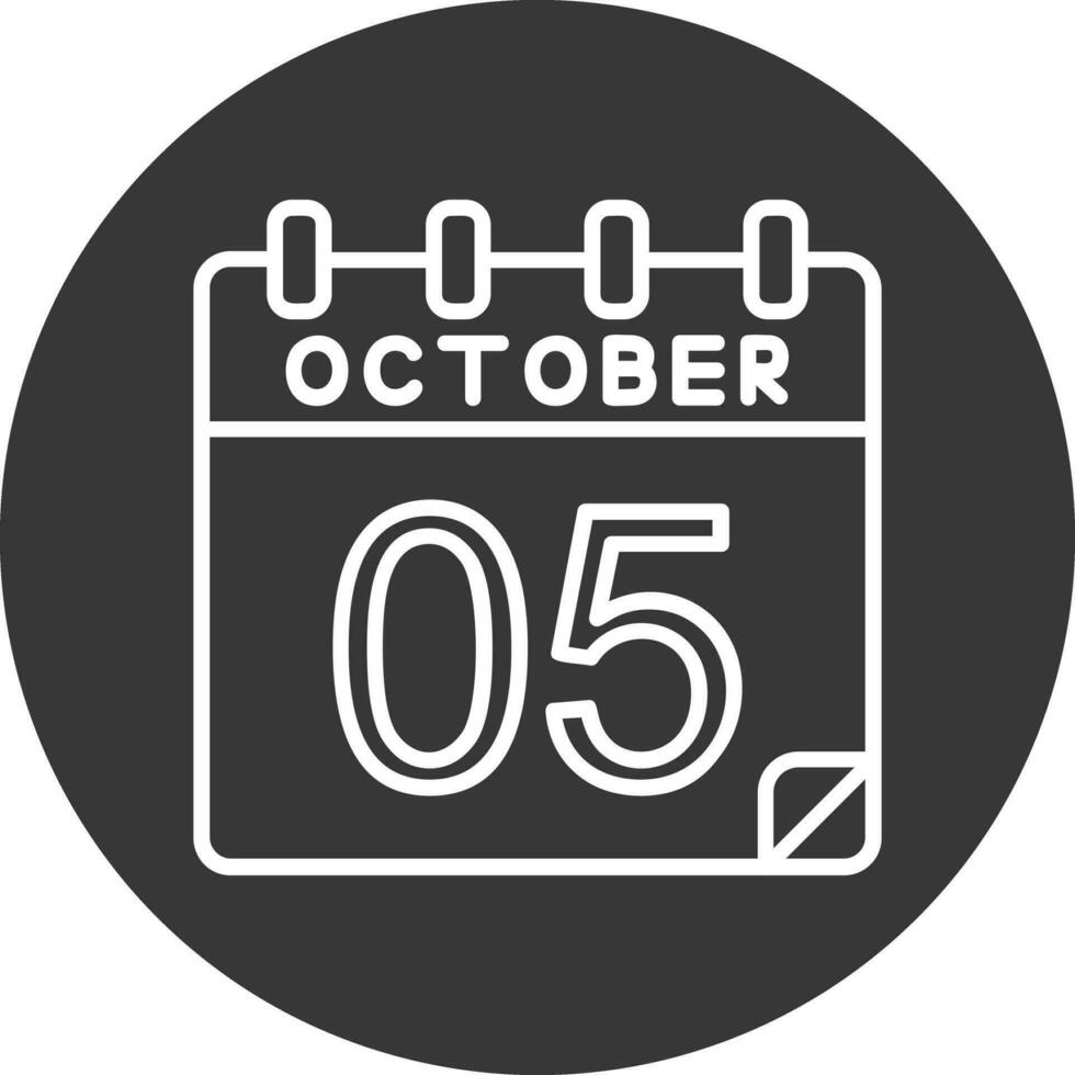 5 ottobre vettore icona