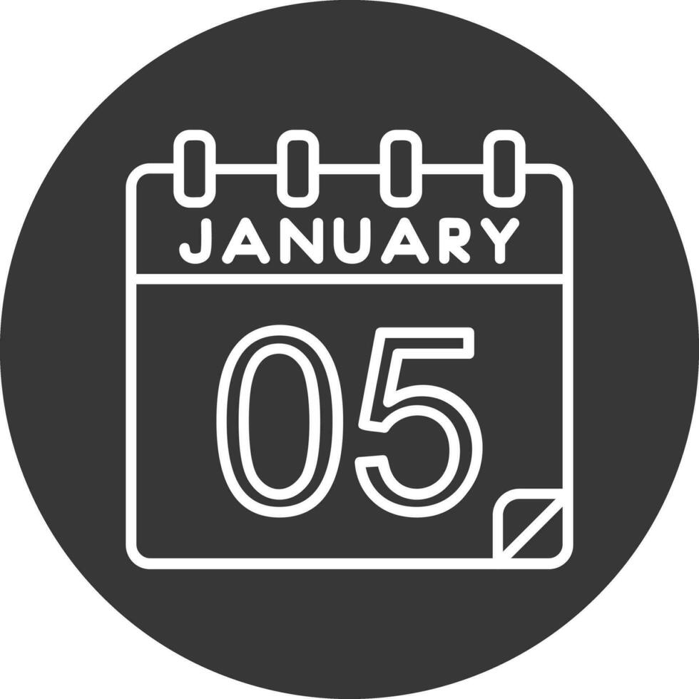 5 gennaio vettore icona