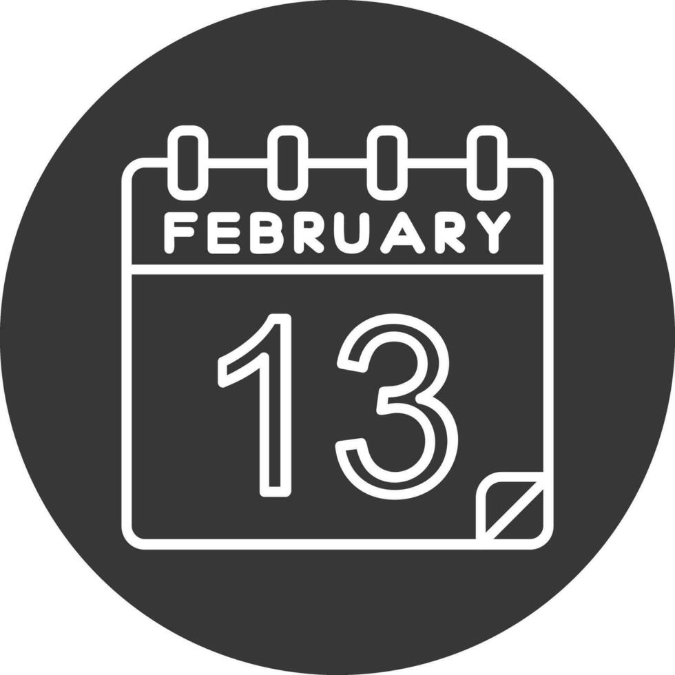 13 febbraio vettore icona