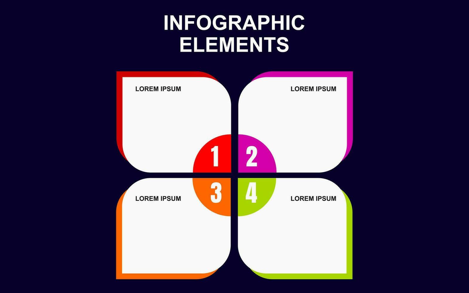 Infografica elemento design con 4 colorato passaggi per presentazione e attività commerciale. Infografica pianificazione design per presentazioni. vettore