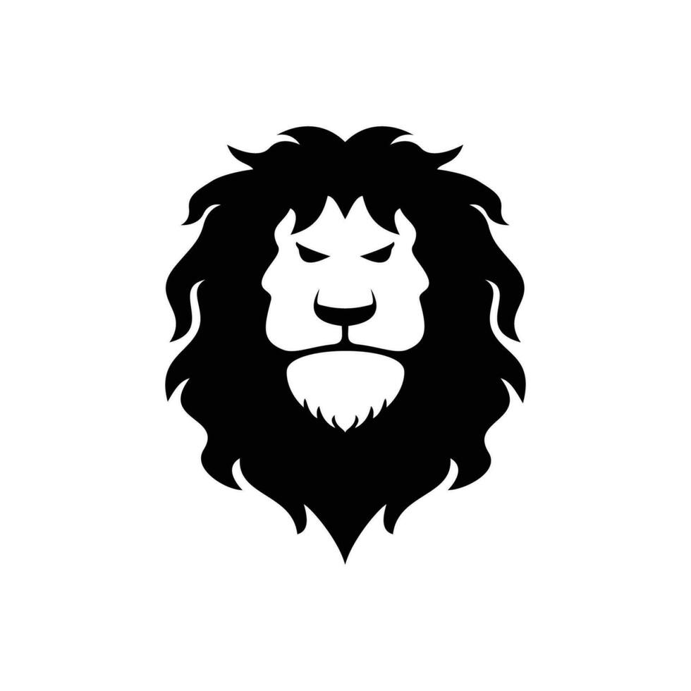 Leone testa silhouette logo modello design. selvaggio animale cartello e simbolo. vettore