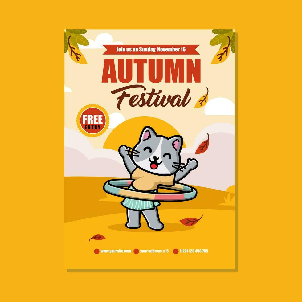 autunno Festival celebrazione verticale invito modello vettore