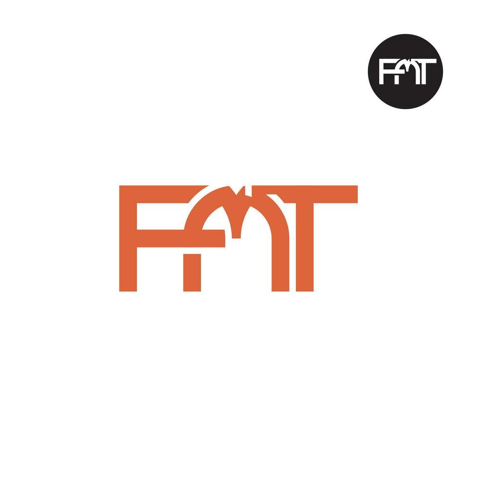lettera fmt monogramma logo design vettore