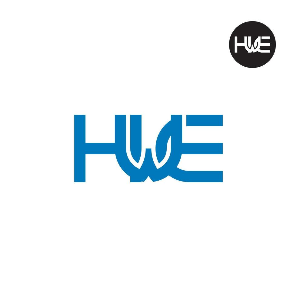 lettera hwe monogramma logo design vettore