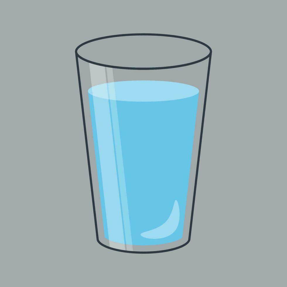 bicchiere di acqua su un' grigio sfondo vettore