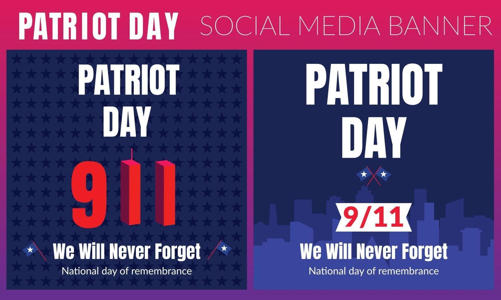 patriot day 9.11 illustrazione commemorativa con bandiera usa, testo 911 vettore