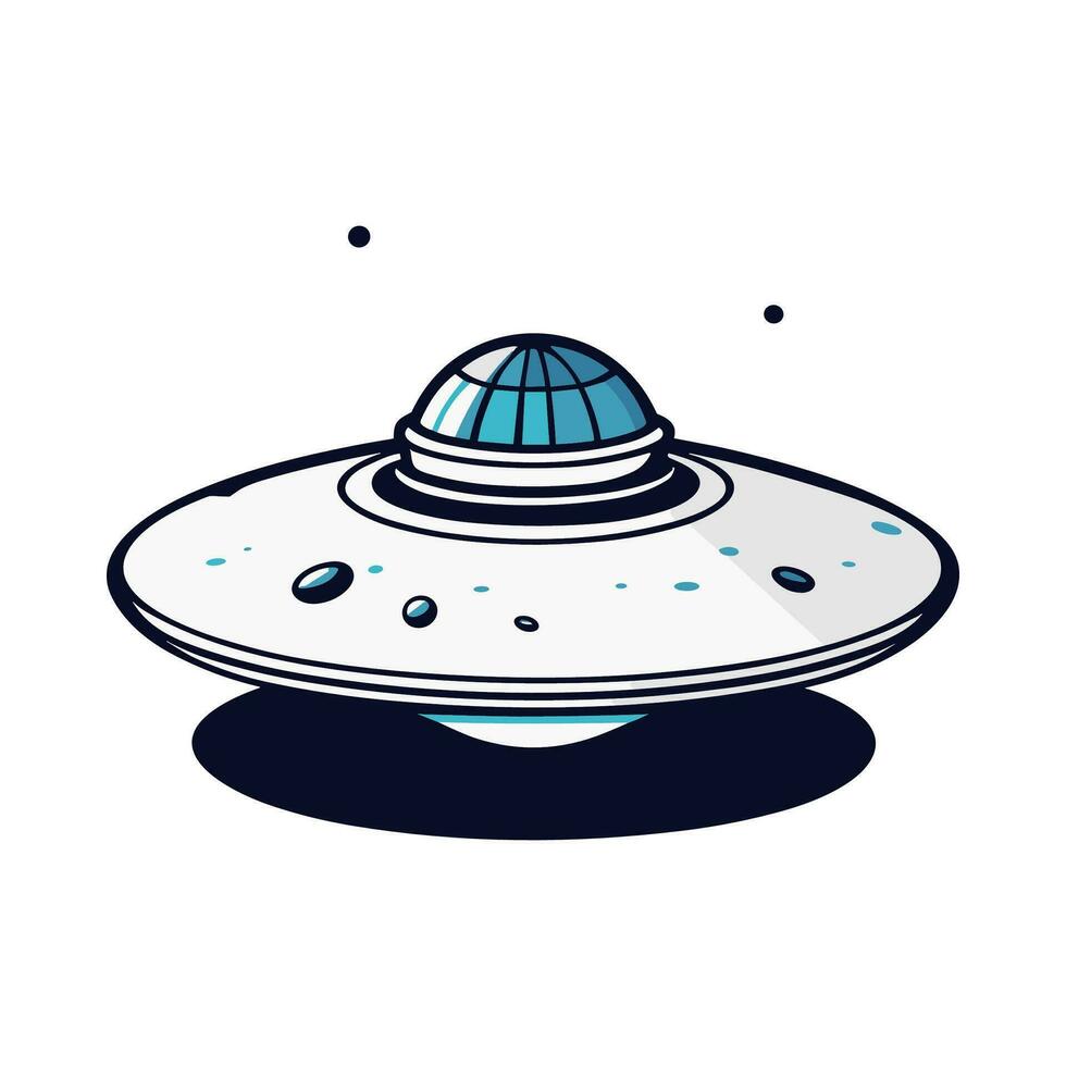 piatto ufo icona illustrazione disegno, semplice alieno nave vettore