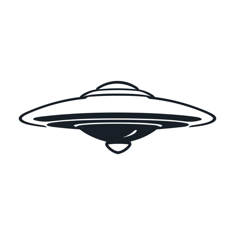piatto ufo icona illustrazione disegno, semplice alieno nave vettore