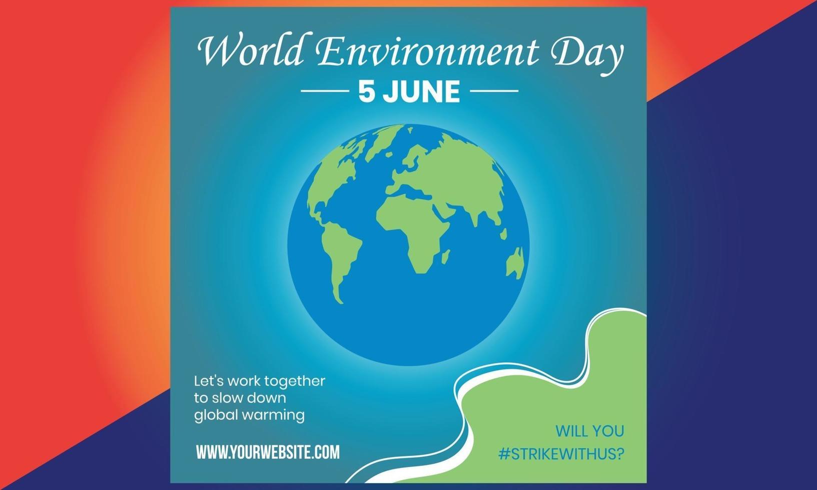 Giornata Mondiale per l'Ambiente. terra ecologica verde. Giornata Mondiale per l'Ambiente. vettore
