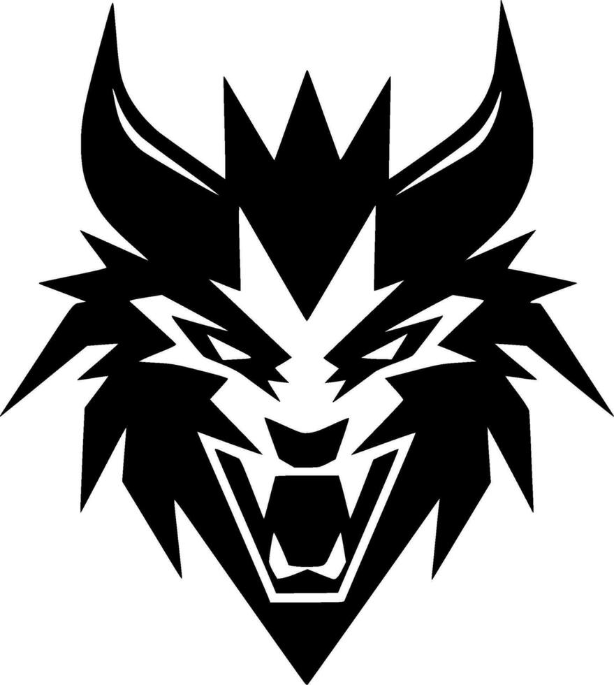 lupo - nero e bianca isolato icona - vettore illustrazione