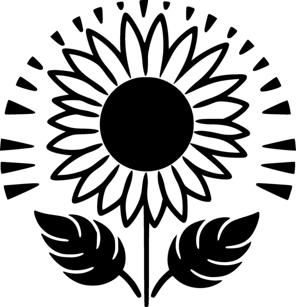 girasole, minimalista e semplice silhouette - vettore illustrazione