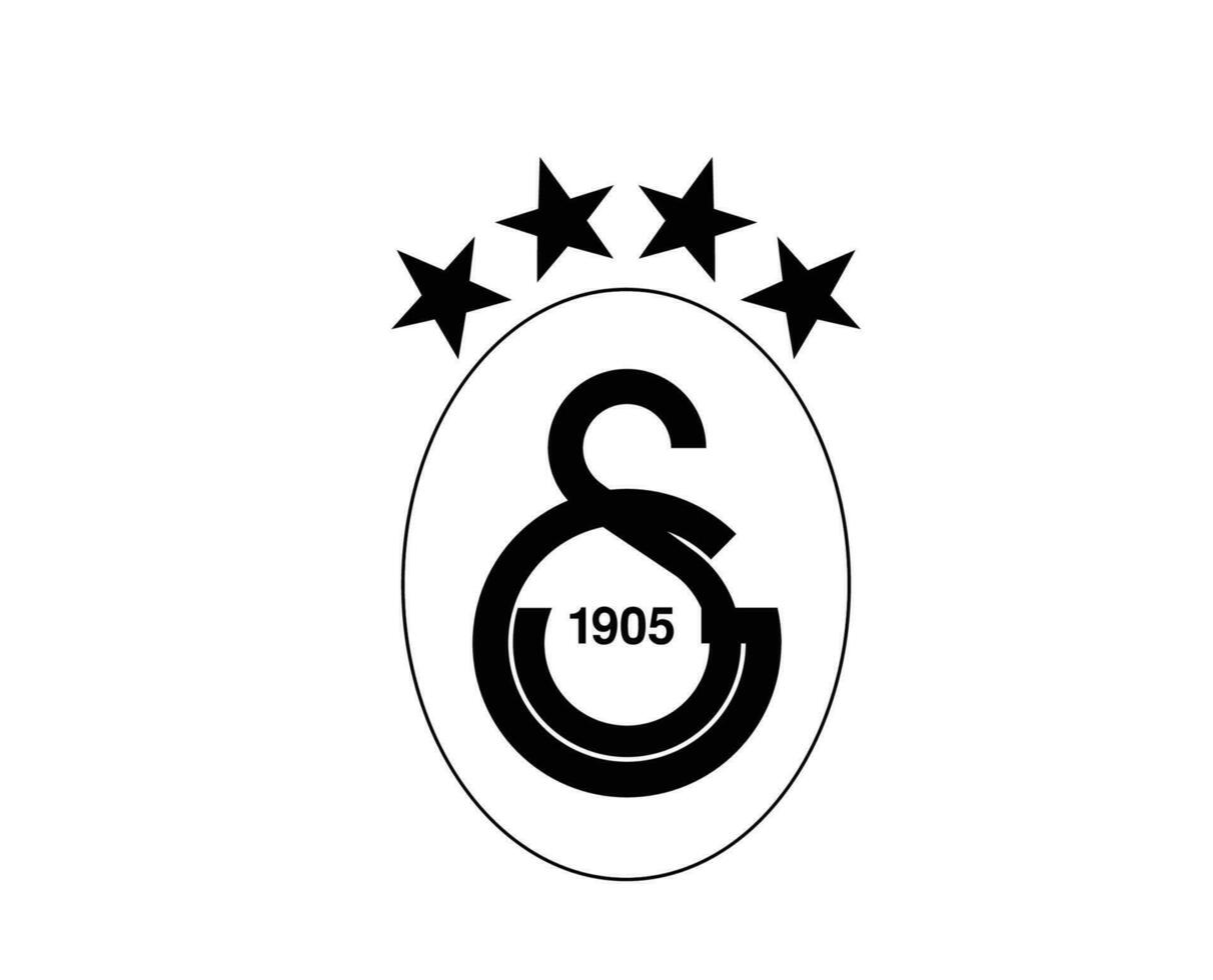 galatasaray simbolo club logo nero tacchino lega calcio astratto design vettore illustrazione