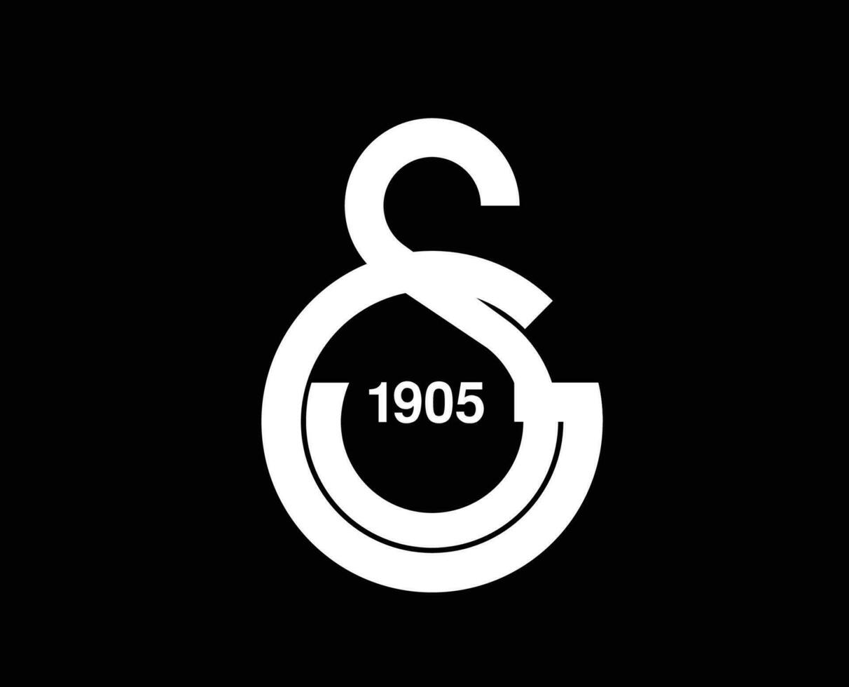 galatasaray logo club simbolo bianca tacchino lega calcio astratto design vettore illustrazione con nero sfondo