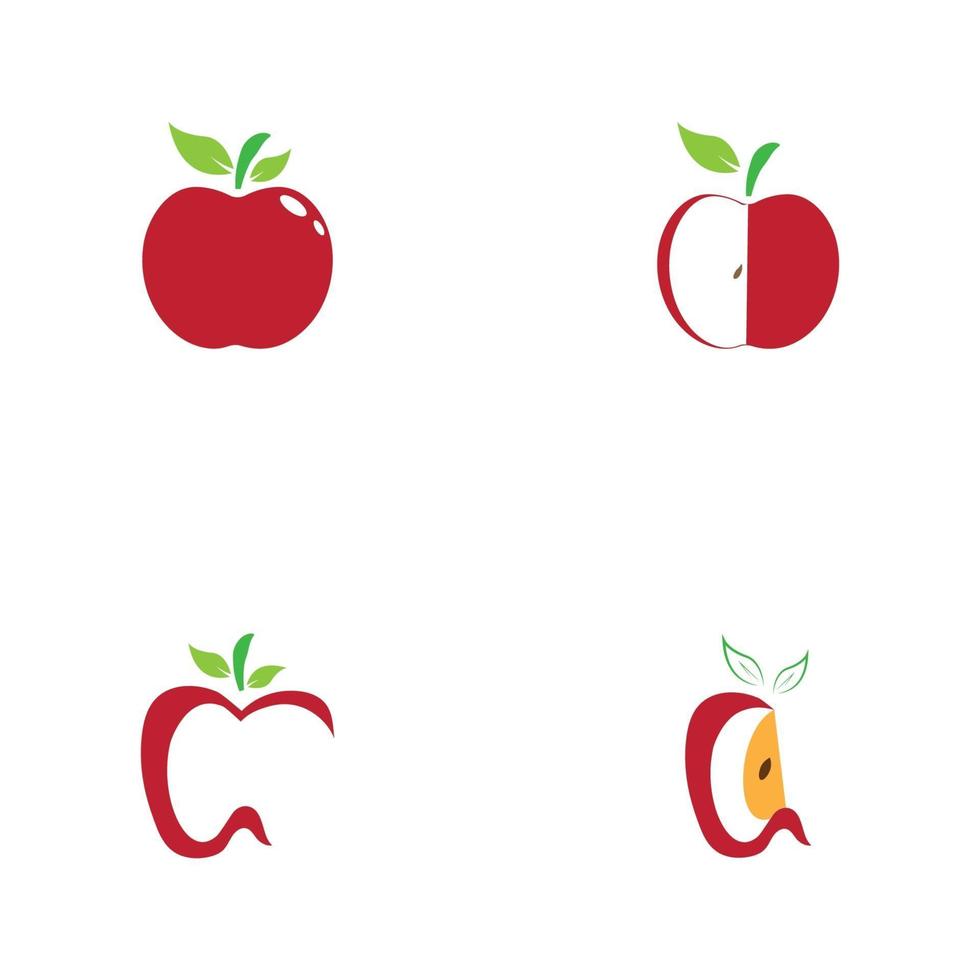 set di apple vector illustration design icon logo