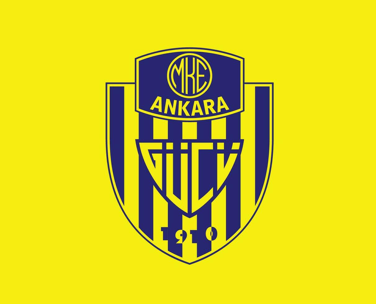 ankaragucu club simbolo logo tacchino lega calcio astratto design vettore illustrazione con giallo sfondo