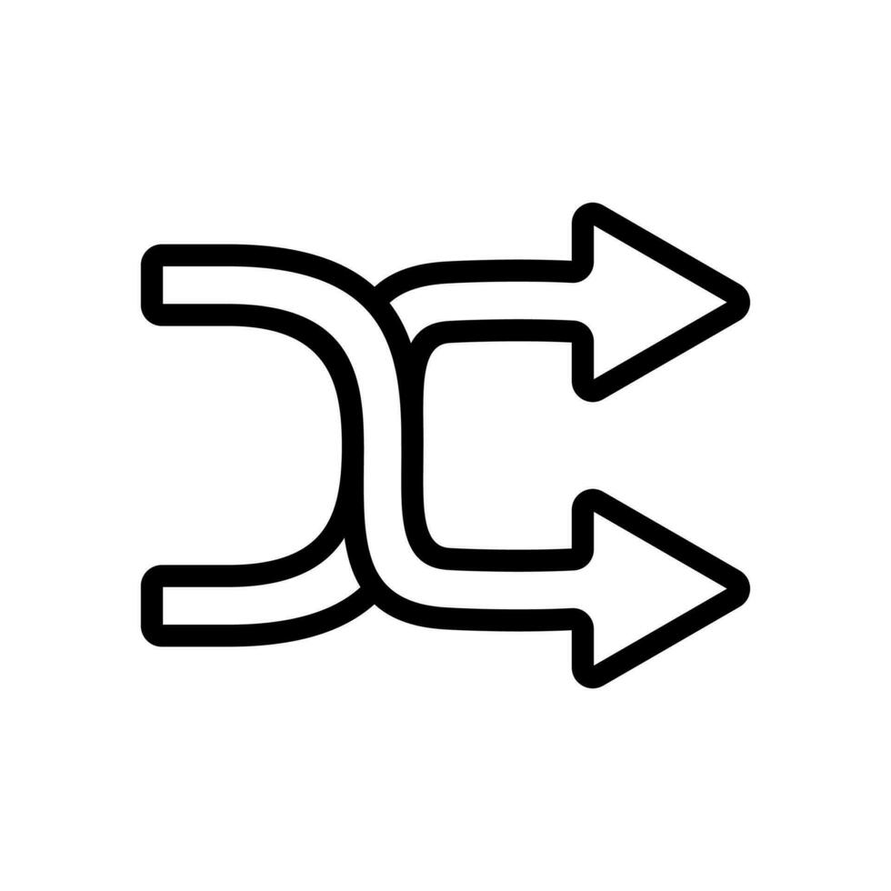 rimescolare frecce design icona, semplice 2 modo misto frecce, interfaccia concetto elementi App ui UX ragnatela pulsante logo, moderno grafico glifi piatto design vettore isolato su bianca sfondo