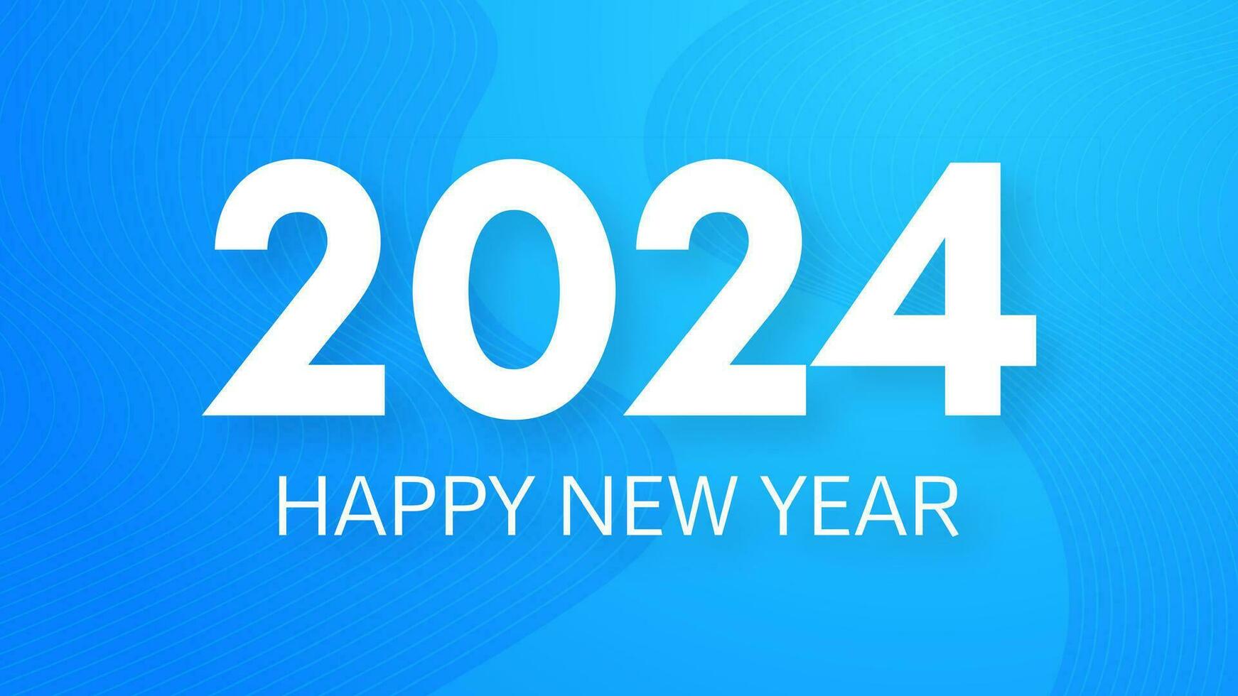 2024 contento nuovo anno su colorato sfondo vettore