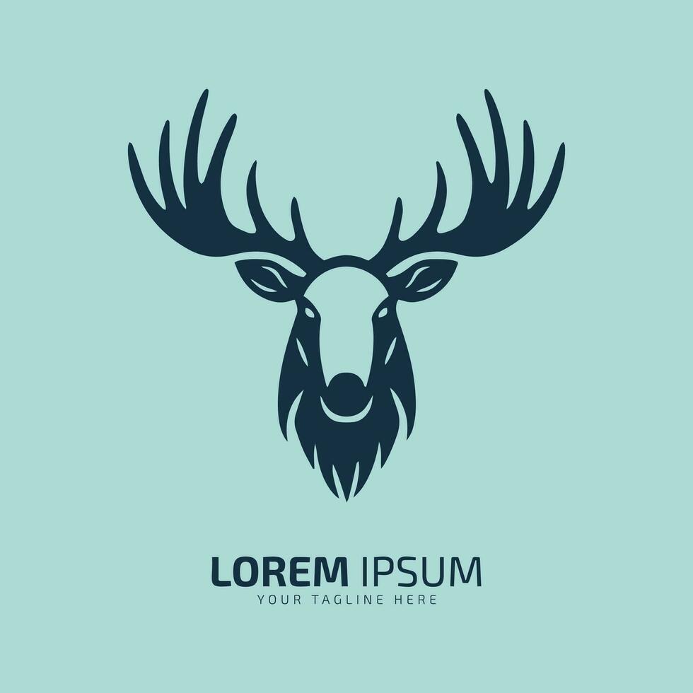 alce americano logo pelliccia icona cervo silhouette vettore isolato design