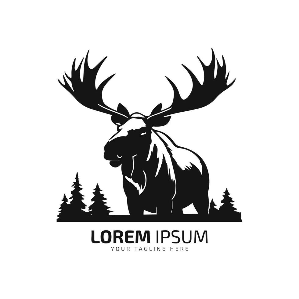 alce americano logo pelliccia icona cervo vettore isolato design