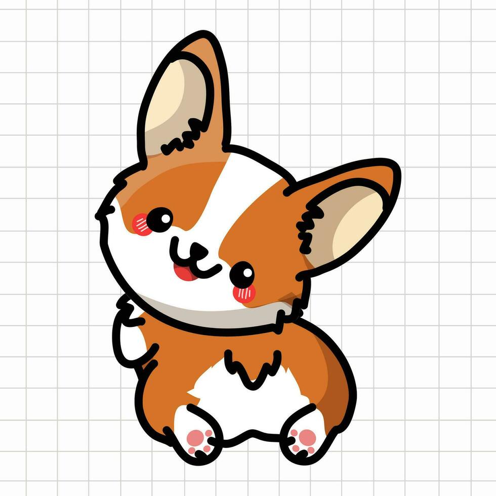 carino corgi cane illustrazione vettore