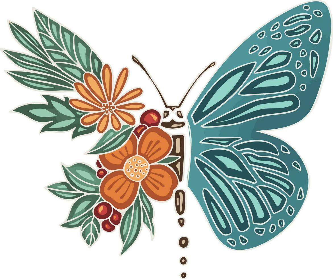 bellissimo colorato etnico amore farfalle siamo mano disegnato vettore