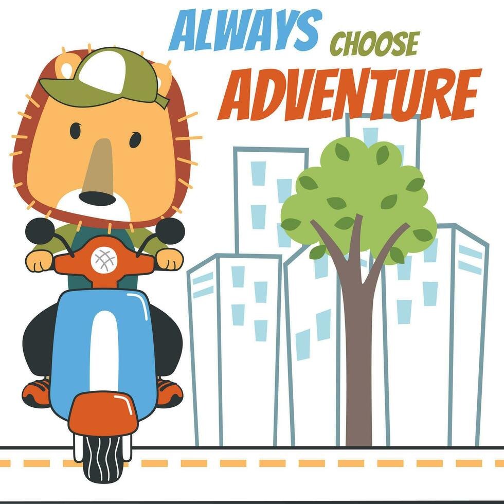vettore illustrazione di carino orso equitazione scooter. può essere Usato per maglietta stampa, bambini indossare moda disegni, bambino doccia invito carte e altro decorazione.