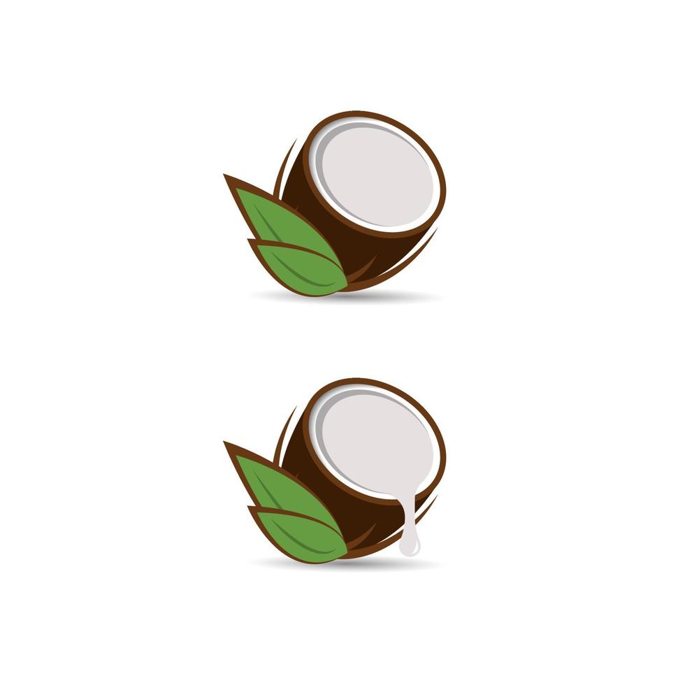 illustrazione del disegno dell'icona di vettore del logo della noce di cocco