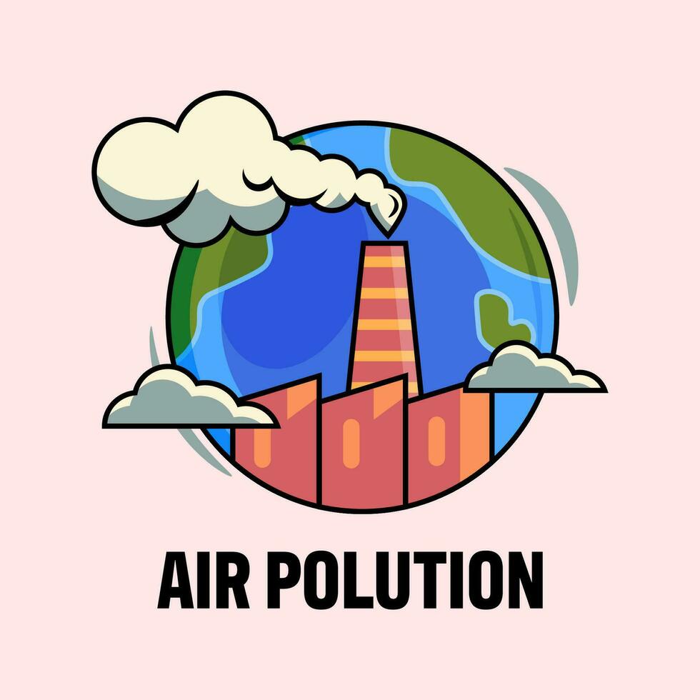 aria inquinamento, piatto illustrazione stile vettore