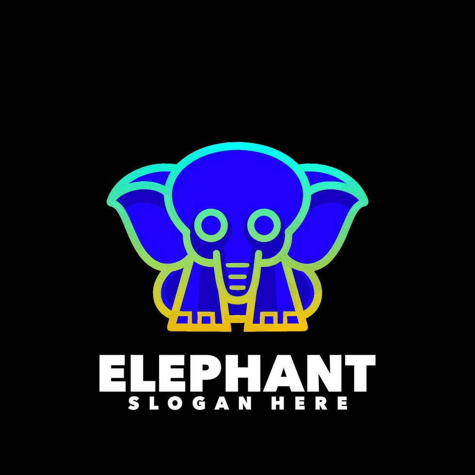 elefante gradinet moderno simbolo logo vettore