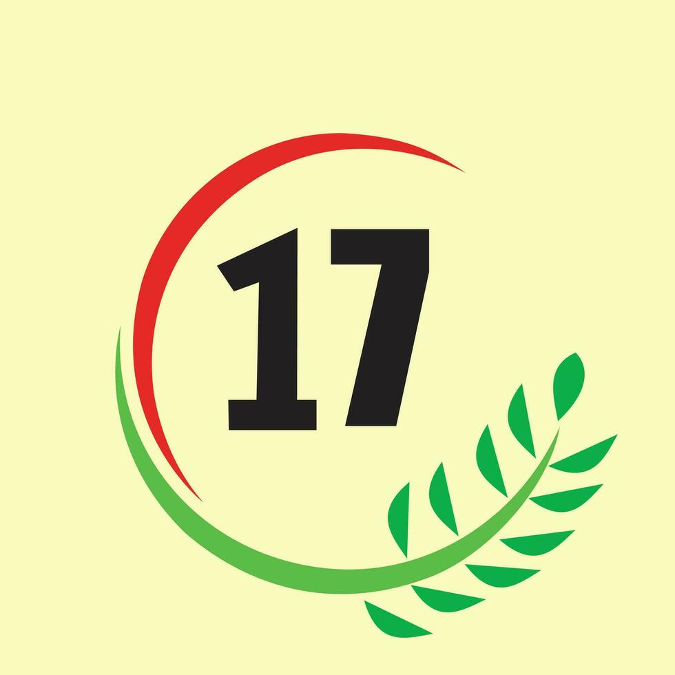 cerchio foglia numero logo vettore