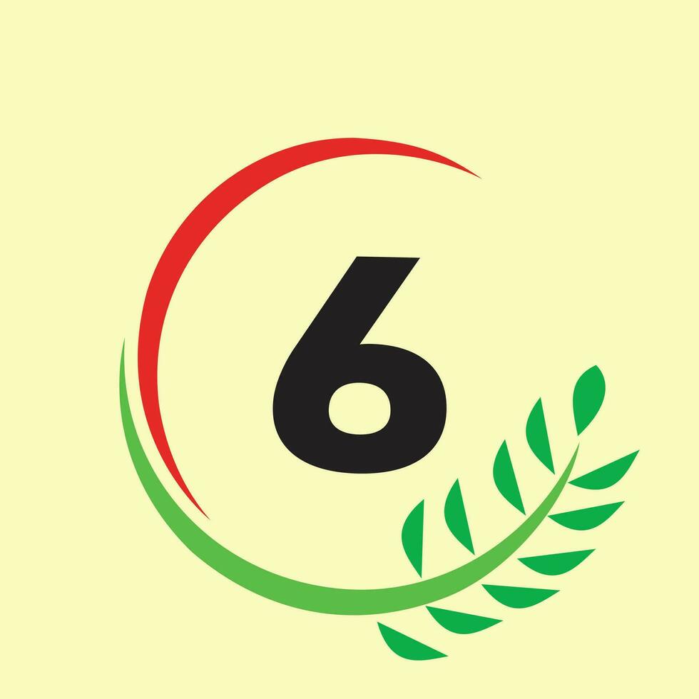 cerchio foglia numero logo vettore