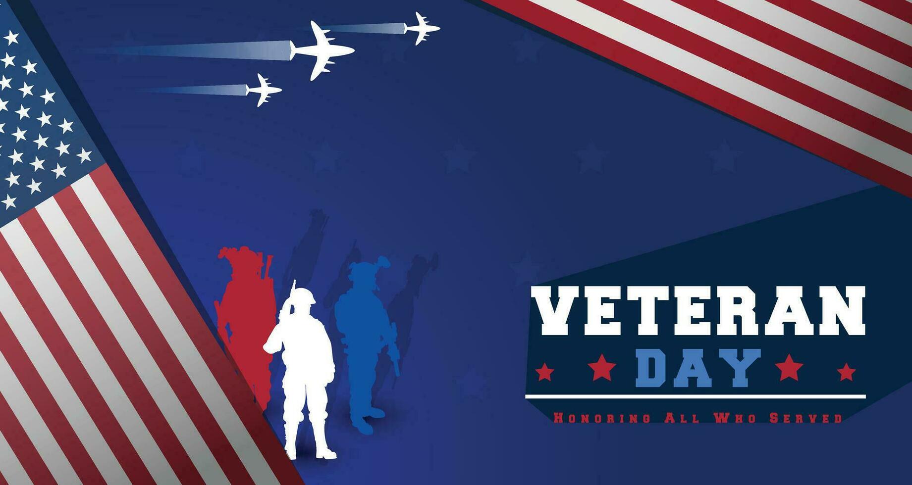 veterani giorno design. onorare tutti chi servito. del veterano giorno illustrazione con americano bandiera e soldati. 11 th novembre. memoriale giorno, patriota vettore. illustrazione vettore sfondo