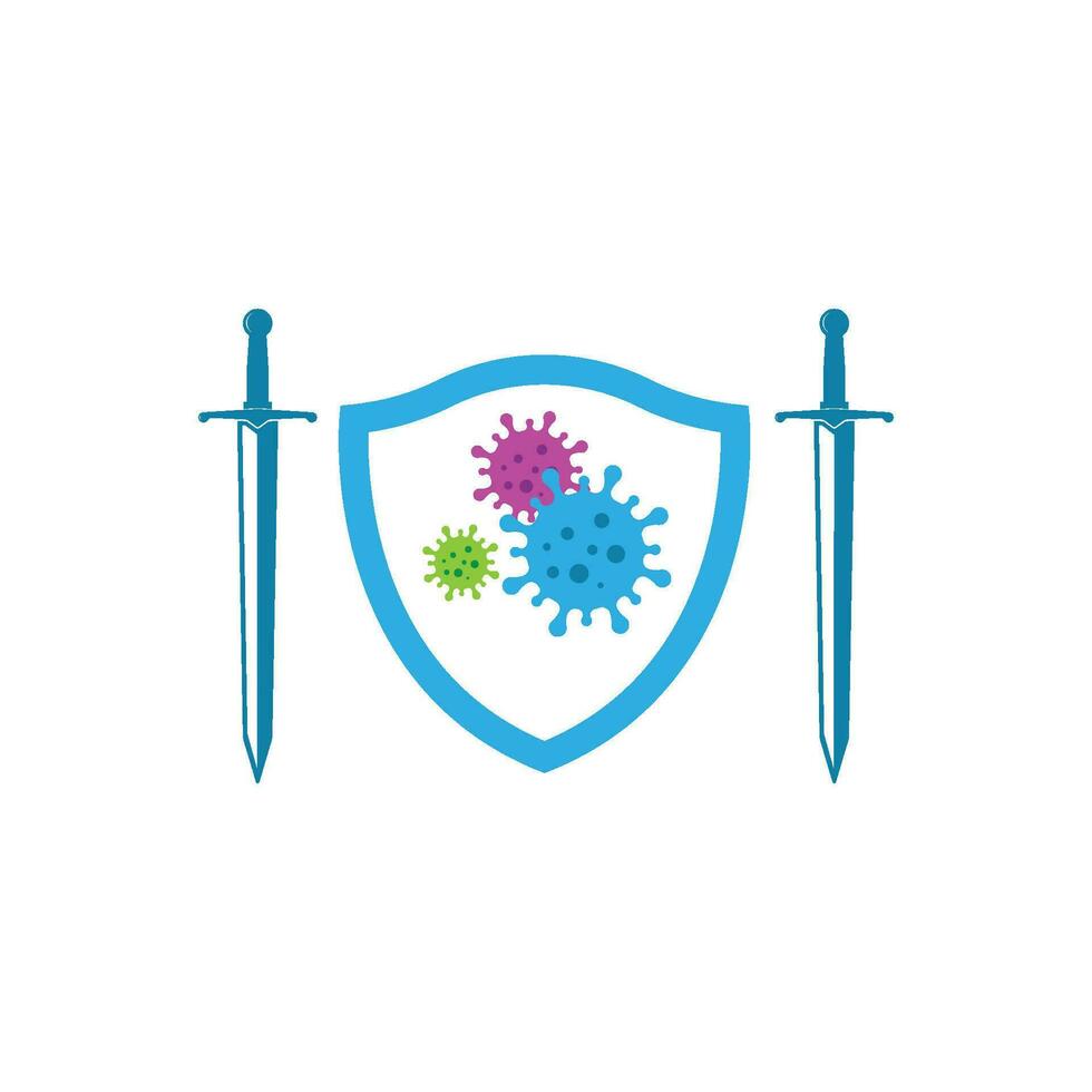 virus e batteri protezione vettore illustrazione design