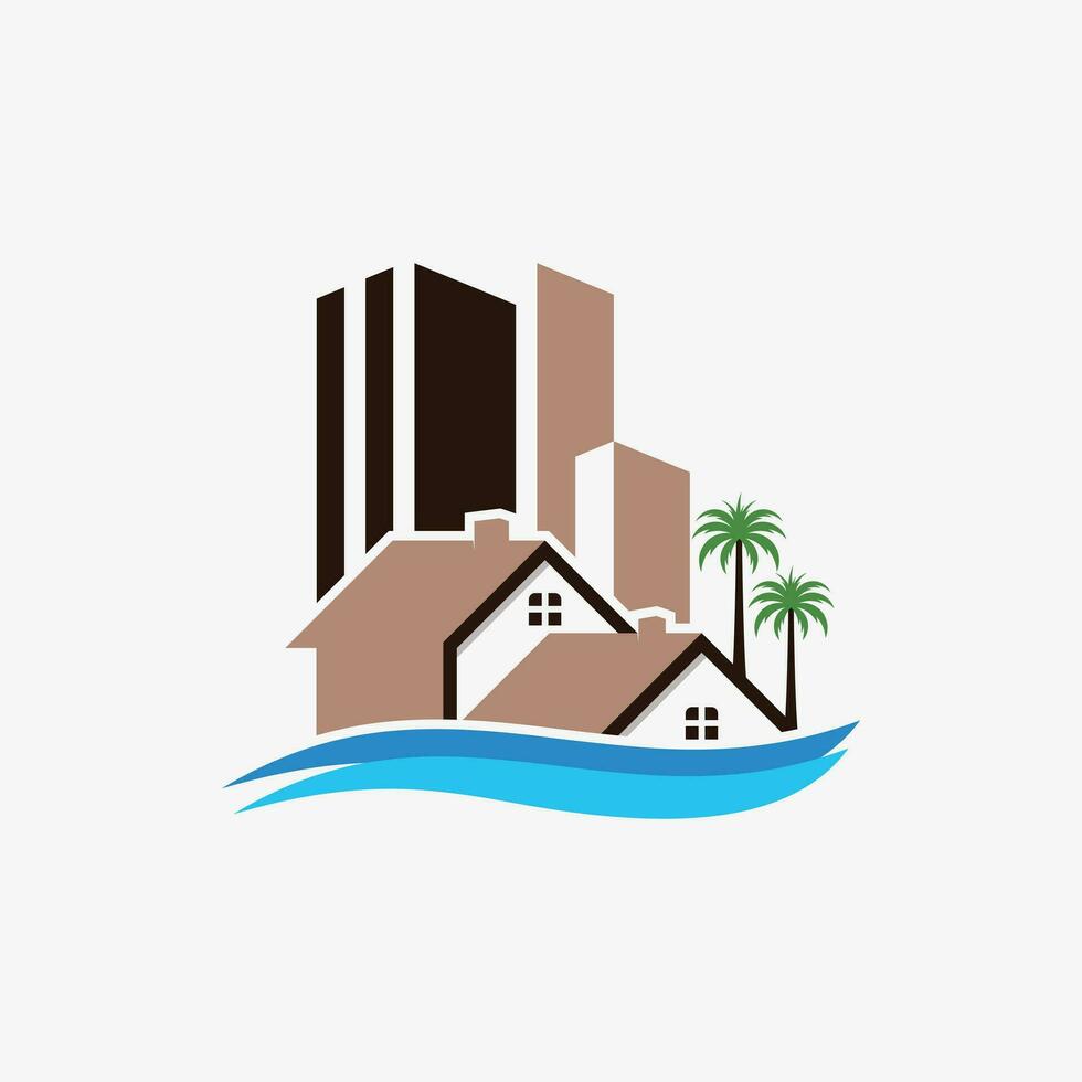 vero proprietà, casa e edificio logo design vettore con creativo elemento concetto