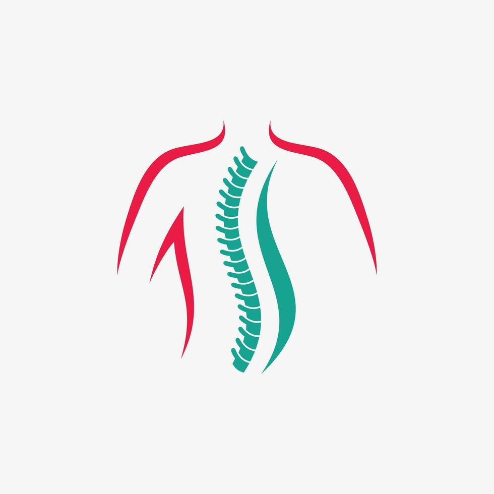 colonna vertebrale logo design vettore per spina dorsale cura con creativo elemento concetto