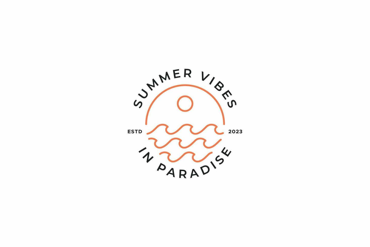 estate vibrazioni nel Paradiso logo distintivo per attività commerciale capi di abbigliamento memorizzare illustrazione concetto vettore