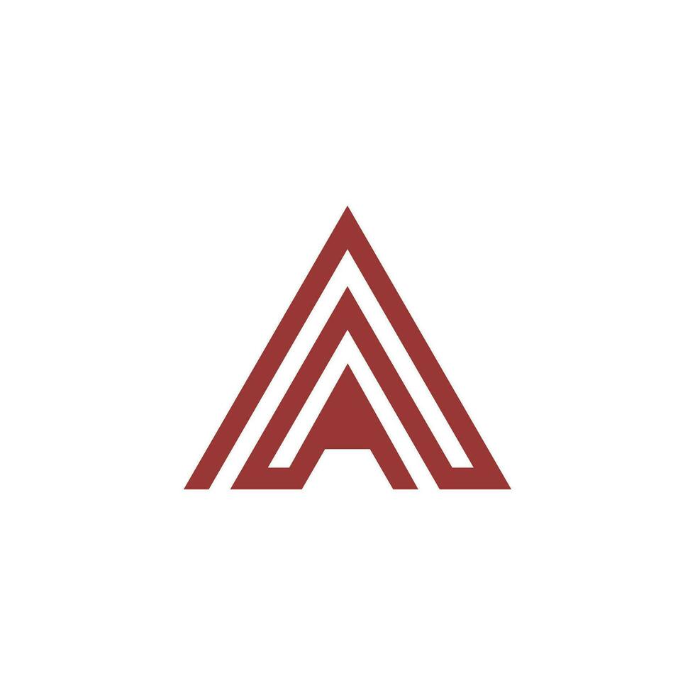 lettera un' con triabgle forma logo vettore
