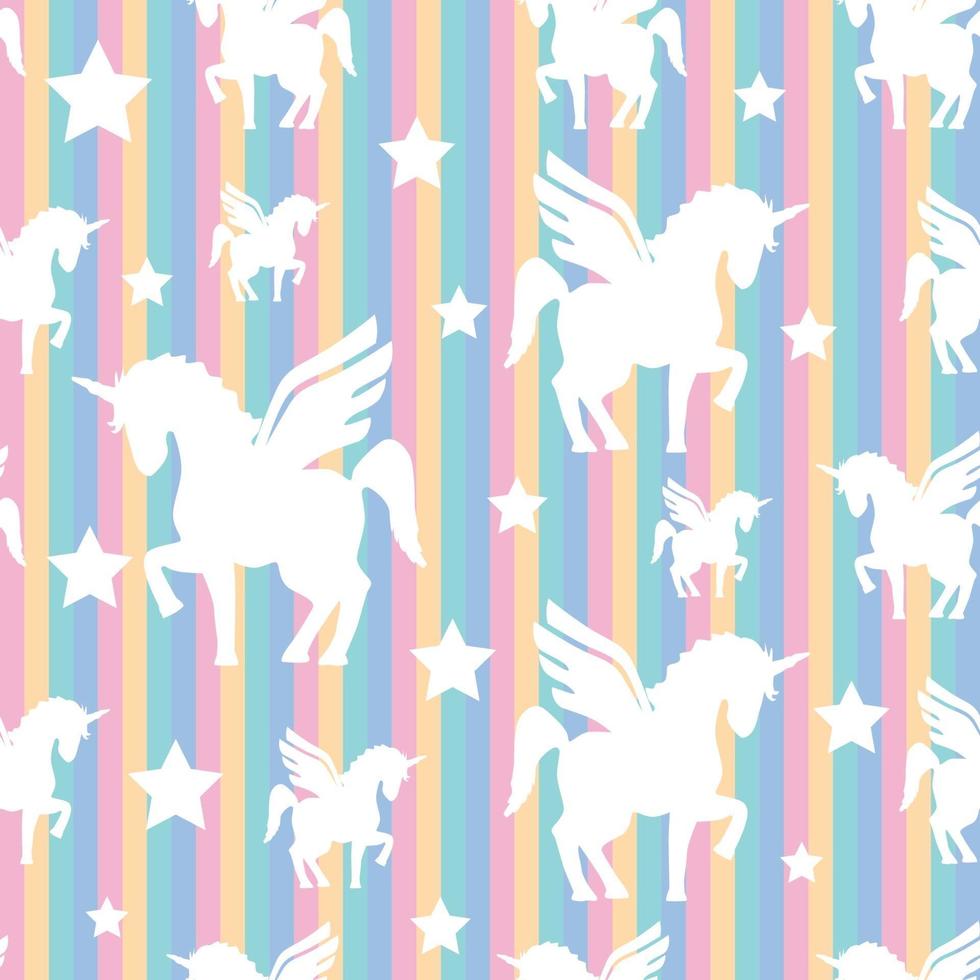 simpatico motivo unicorno con colori arcobaleno vettore