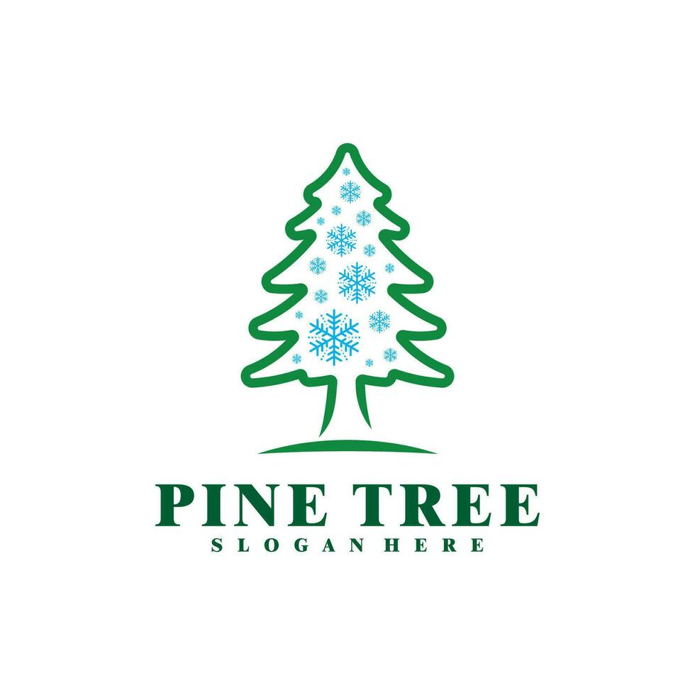 inverno pino albero logo design vettore. creativo pino albero logo concetti modello vettore