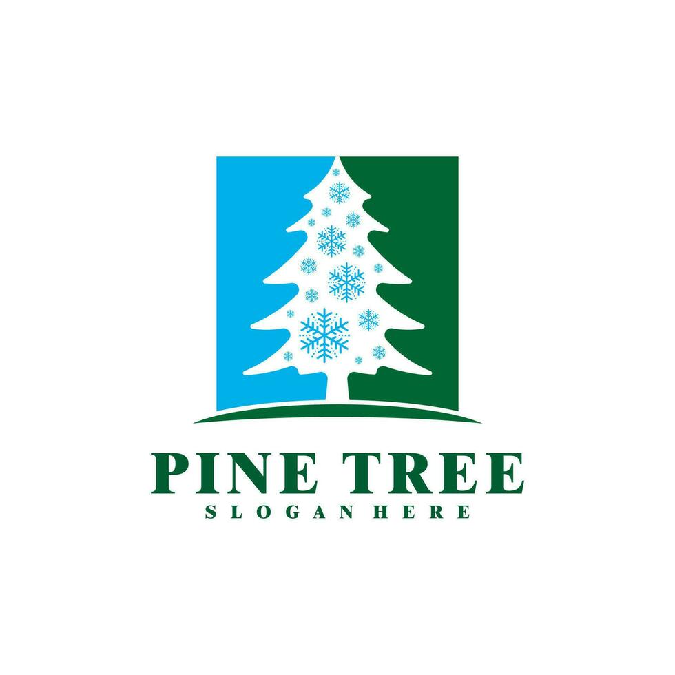 inverno pino albero logo design vettore. creativo pino albero logo concetti modello vettore