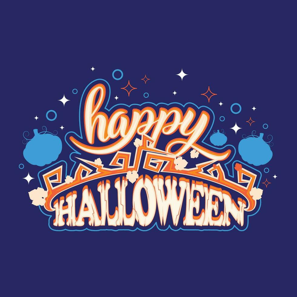 colorato contento Halloween lettering sfondo vettore