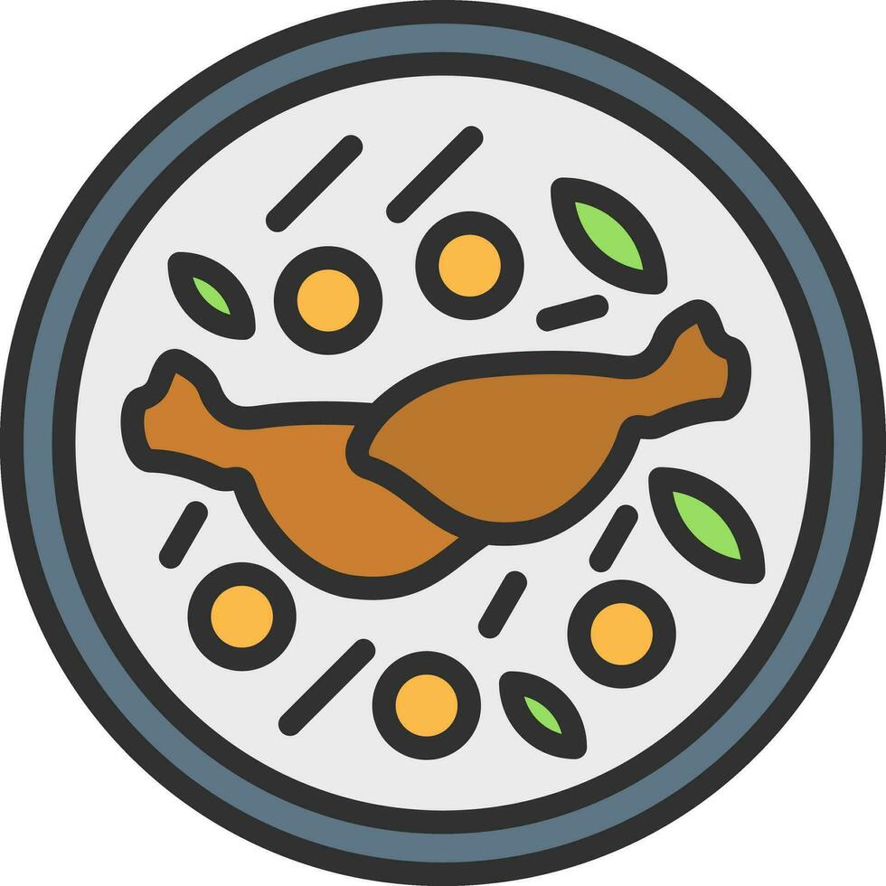 pollo curry vettore icona design