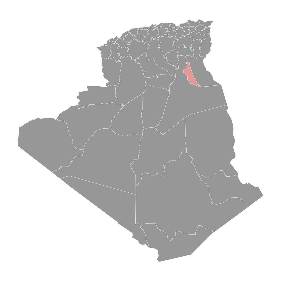 touggourt Provincia carta geografica, amministrativo divisione di Algeria. vettore