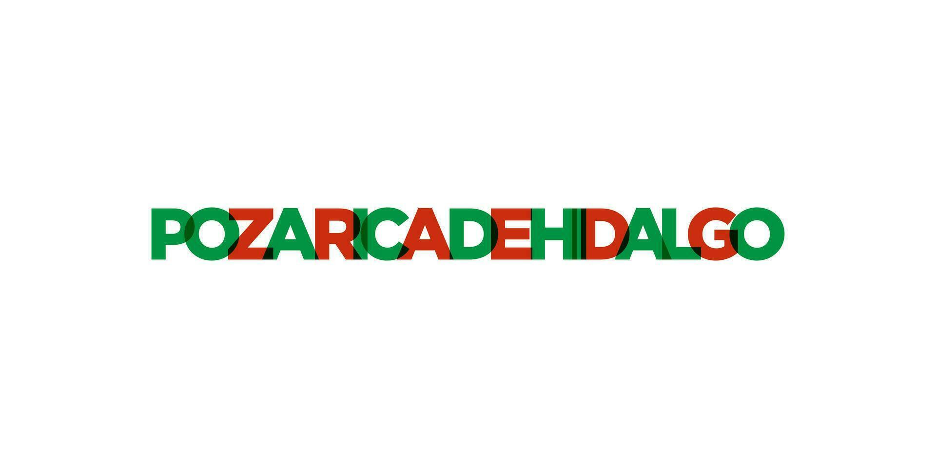 pozza rica de hidalgo nel il Messico emblema. il design Caratteristiche un' geometrico stile, vettore illustrazione con grassetto tipografia nel un' moderno font. il grafico slogan scritta.