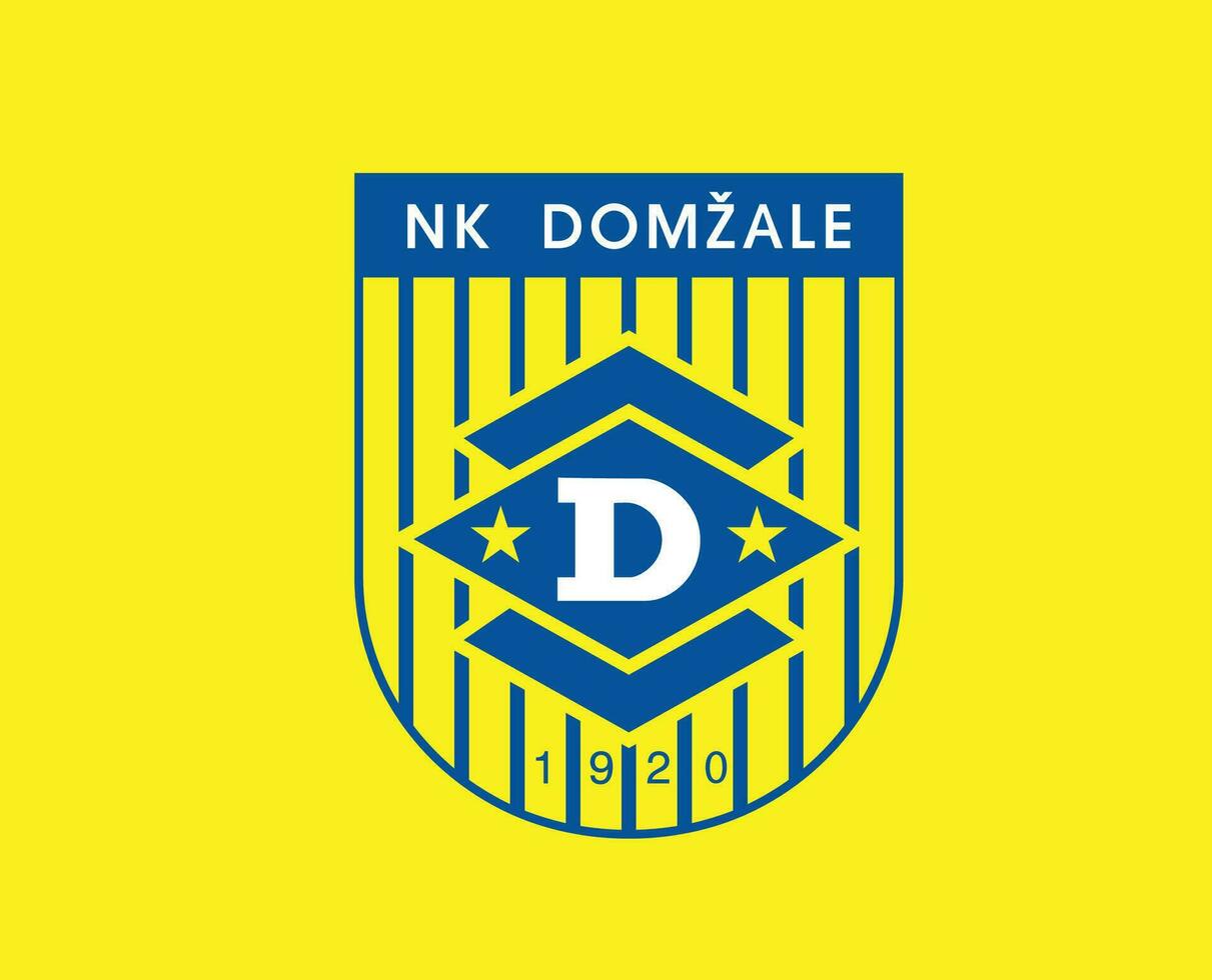 domzale club logo simbolo slovenia lega calcio astratto design vettore illustrazione con giallo sfondo