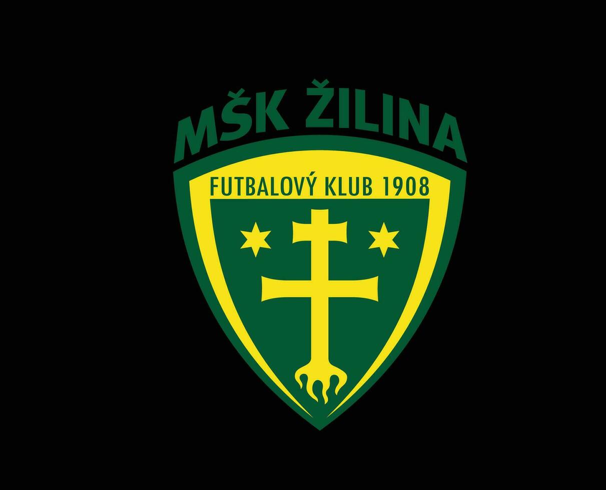 msk zilina club logo simbolo slovacchia lega calcio astratto design vettore illustrazione con nero sfondo