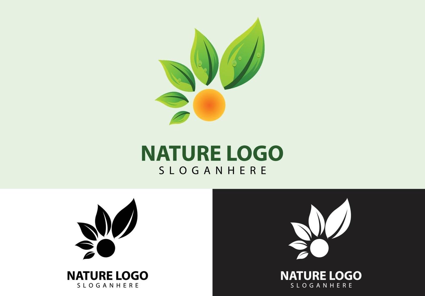 foglia natura logo concept nature vettore