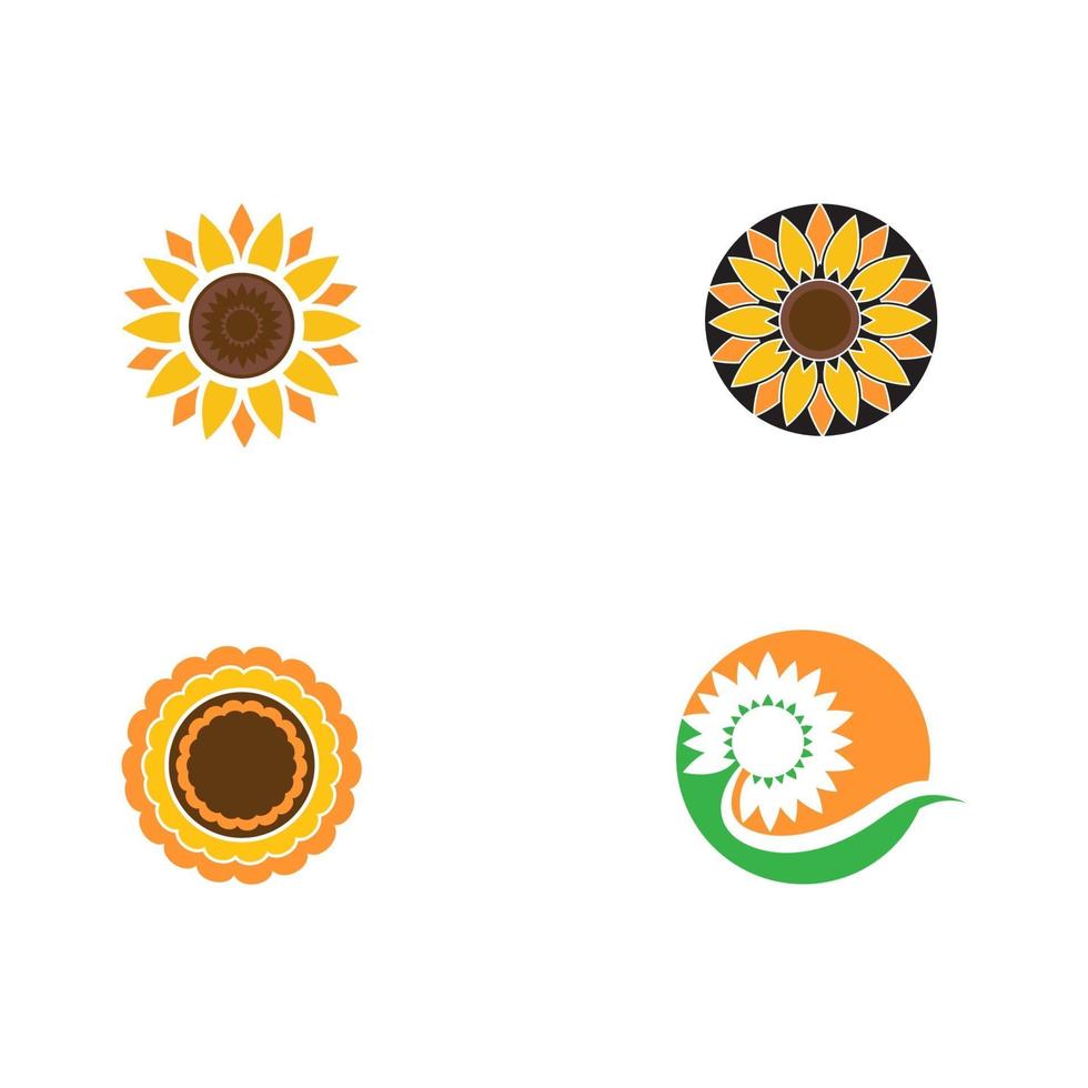 imposta il modello del logo del fiore del sole vettore